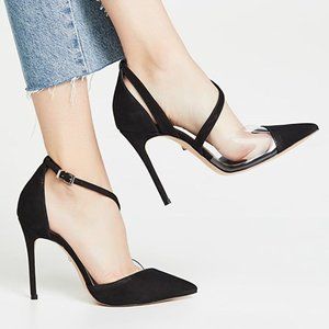 NIB Schutz Nissy Suede d'Orsay Pumps Black Suede